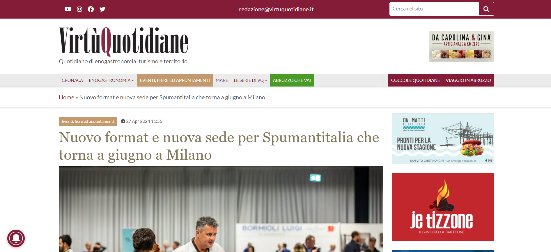 Nuovo format e nuova sede per Spumantitalia che torna a giugno a Milano